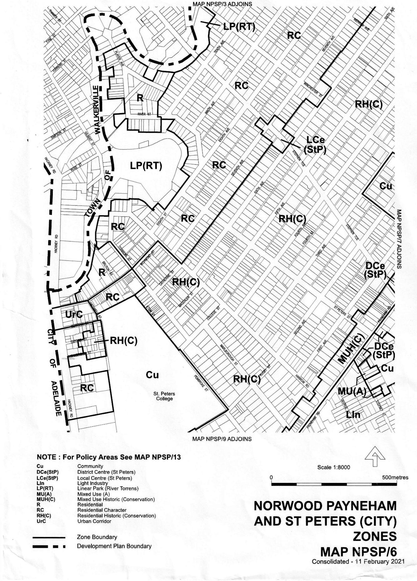 The City of Norwood, Payneham and St Peters Zones Map NPSP/6 (February 2021)